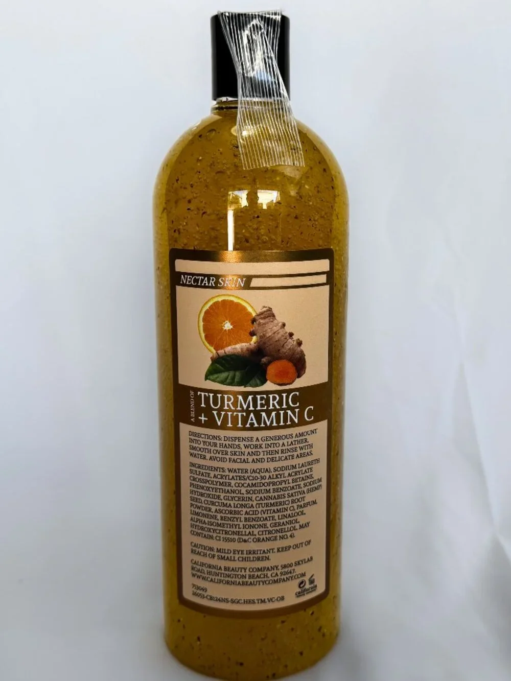 Nectar Skin Turmeric + Vitamin C Exfoliating Orange Blossom Shower Gel 32 Fl Oz